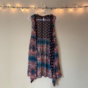 xhilaration printed boho style sleeveless kimono